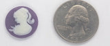 18mm Purple and White Ponytail Girl Resin Cameo J187