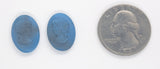 18x13mm Matched Pair Vintage German Blue Glass Woman Cameo Cabochon J193