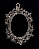 40x30mm Antique Silver Open Back Cabochon Cameo Setting with ring J203