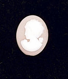 10x8mm  Left Facing Pale Pink and White Woman Resin Cameo Cabochon  J204