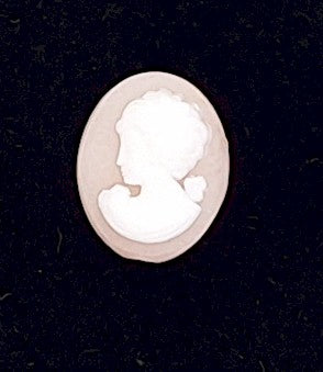 10x8mm  Left Facing Pale Pink and White Woman Resin Cameo Cabochon  J204