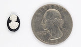 10x8mm Right Facing Black and White Woman Resin Cameo Cabochon  J206