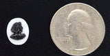 12x10mm Vintage White and Black Woman in Profile Resin Cameo J209