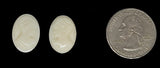 18x13mm Matched Pair Vintage German Milk Glass Woman Cameo Cabochon J214