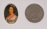 25x18mm  Vintage German Porcelain Decal Portrait Cabochon Helene Sedlmayr J216