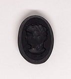18x13mm Vintage German Glass Intaglio Woman Cameo Cabochon J217