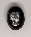 18x13mm Vintage German Glass Intaglio Woman Cameo Cabochon J217