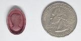 18x13mm German Glass Flat Back Reverse Carved Intaglio Woman's Head Purple J221