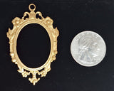Close Out - 32x25mm Raw Brass Vintage Fancy Setting -read description -J224