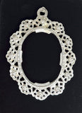 Closeout - 40x30mm Antique Silver Open Back Cabochon Cameo Setting with ring J227