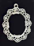 Closeout - 40x30mm Antique Silver Open Back Cabochon Cameo Setting with ring J227