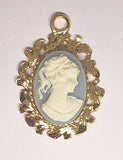 Closeout - Read description - 25x18mm Gold Open Back Cabochon Cameo Setting with ring J228