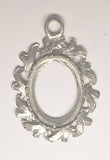 Closeout - Read description - Vintage 25x18mm Gold Open Back Cabochon Cameo Setting with ring J229