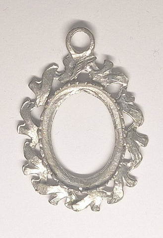 Closeout - Read description - Vintage 25x18mm Gold Open Back Cabochon Cameo Setting with ring J229