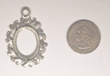 Closeout - Read description - Vintage 25x18mm Gold Open Back Cabochon Cameo Setting with ring J229