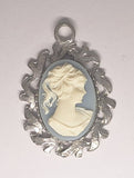 Closeout - Read description - Vintage 25x18mm Gold Open Back Cabochon Cameo Setting with ring J229