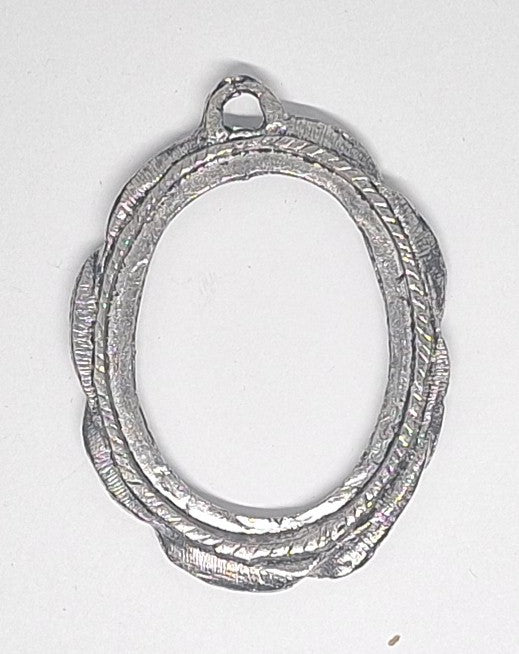 40x30mm Antique Silver Open Back Cabochon Cameo Setting with ring J233