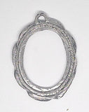 40x30mm Antique Silver Open Back Cabochon Cameo Setting with ring J233