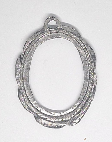 40x30mm Antique Silver Open Back Cabochon Cameo Setting with ring J233