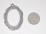 40x30mm Antique Silver Open Back Cabochon Cameo Setting with ring J233