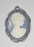 40x30mm Antique Silver Open Back Cabochon Cameo Setting with ring J233