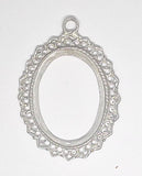 40x30mm Antique Silver Open Back Cabochon Cameo Setting with ring J234