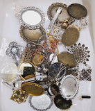 READ DESCRIPTION Settings, Plated Stampings Jewelry Findings  (SECONDS and DISCONTINUED) 1/2LB L637