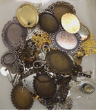 READ DESCRIPTION Settings, Plated Stampings Jewelry Findings  (SECONDS and DISCONTINUED) 1/2LB L647