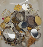 READ DESCRIPTION Settings, Plated Stampings Jewelry Findings  (SECONDS and DISCONTINUED) 1/2LB L648