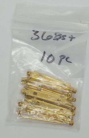 CLOSEOUT - 10pc Lot of 1-1/2inch Gold Bar Pin brooch pin 368st