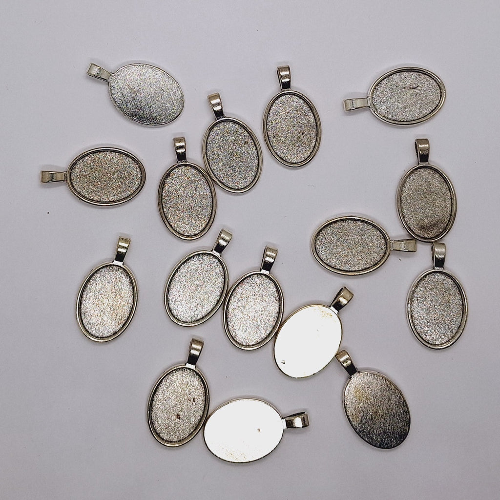 16pcs SECONDS READ DESCRIPTION 25x18mm Antique cabochon pendant setting with bail L676