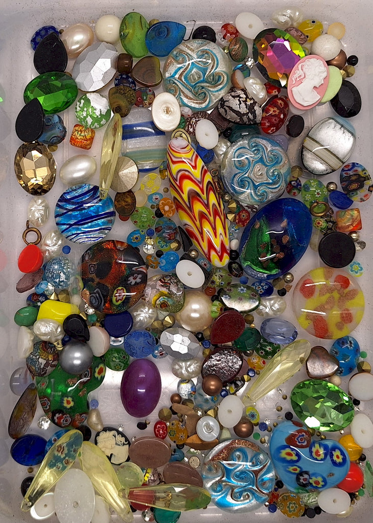 CLOSEOUT - 1/2LB of Glass Stones and Random Stuff. Read description. L683