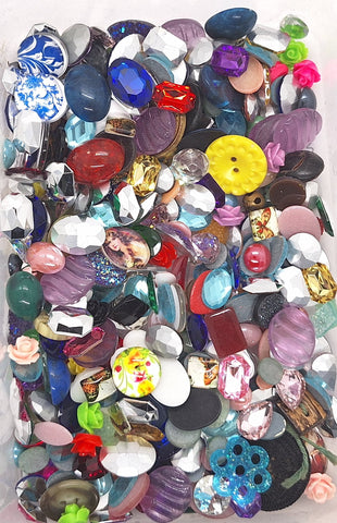CLOSEOUT - 1/2LB of Glass Stones and Random Stuff. Read description. L685