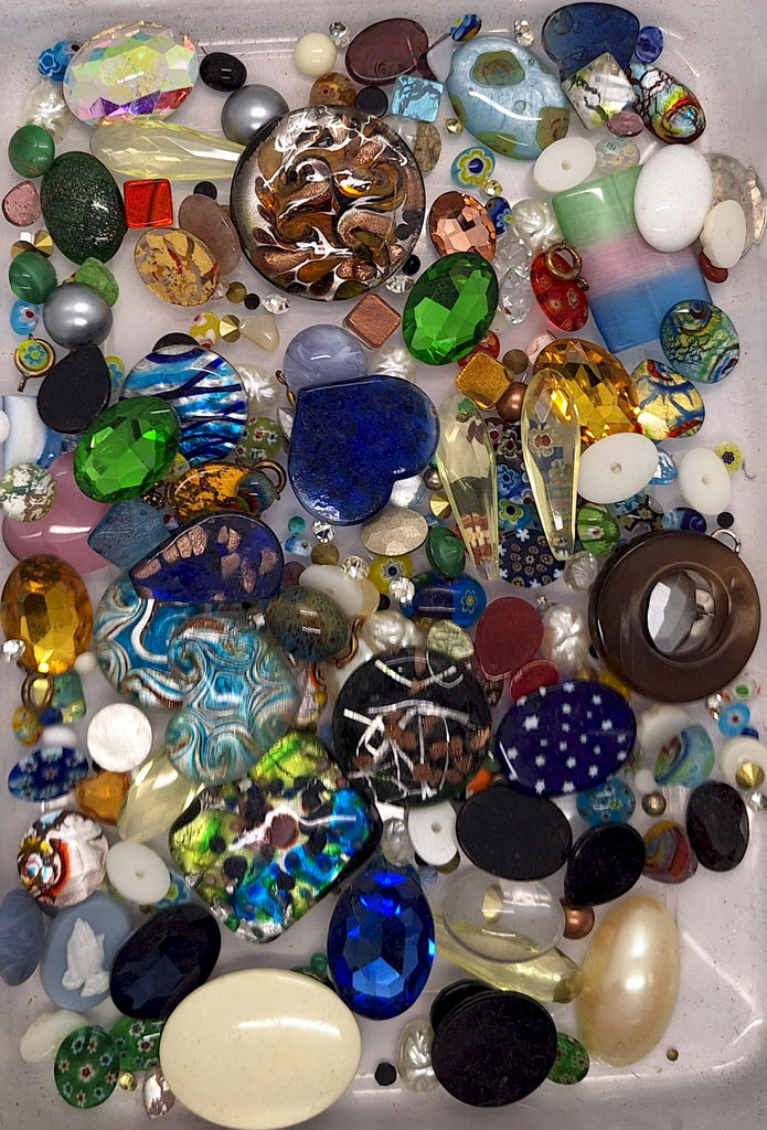 CLOSEOUT - 1/2LB of Glass Stones and Random Stuff. Read description. L685