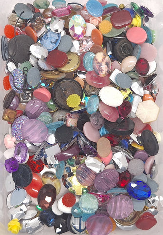 CLOSEOUT - 1/2LB of Glass Stones and Random Stuff. Read description. L686