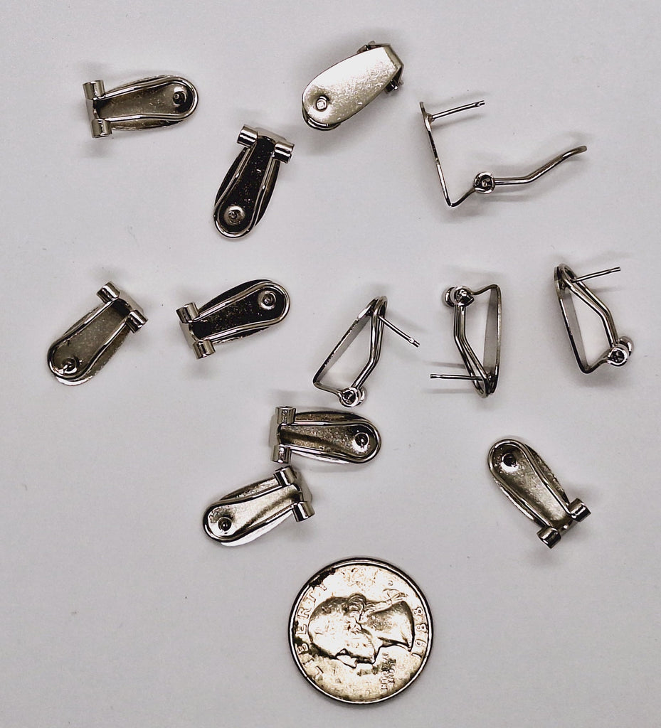 Closeout - 6pair of Post Earring Finding w Fingernail Flat Pad L689