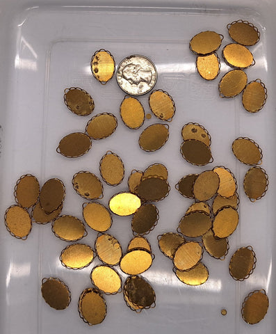 Close Out - 53pcs of 18x13mm Raw Brass Bezel with Loop L702