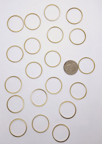 Closeout - 20pcs raw brass 27mm solid ring L703