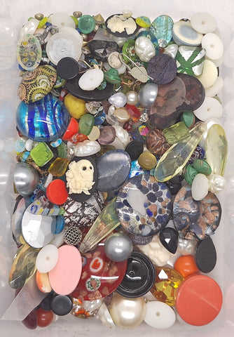 CLOSEOUT - 1/2LB of Glass Stones and Random Stuff. Read description. L710