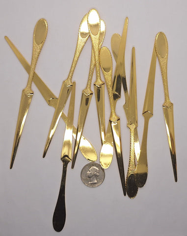 12pcs of Gold letter opener Craft or Jewelry Supply L738