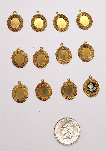 CLOSEOUT - 12PCS.  of 10x8mmmm Raw Brass cabochon setting 336x L747