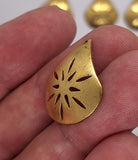 Closeout - 12pcs raw brass filigree piece earring drop L751