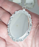 Closeout- 10pcs.  40x30mm Bright Silver Pendant Setting with Bail L766
