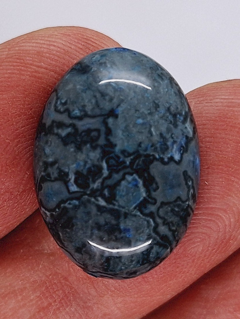 25x18mm Dyed Blue Green Ripple Jasper Flat Back Gemstone Cabochon Cameo Jewelry Supply S2076C