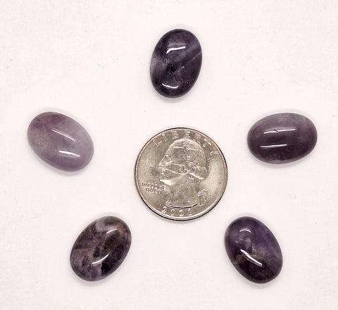 18x13mm Purple Amethyst Flat Backed Gemstone Cabochon S2081C