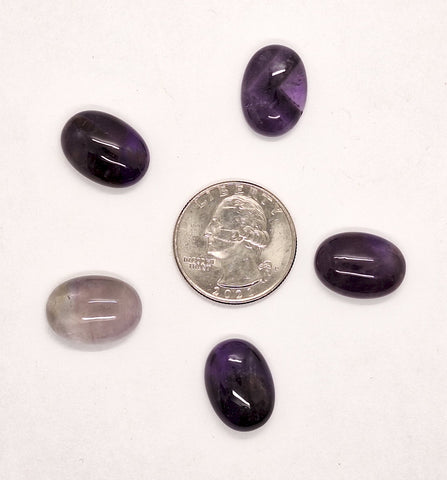 18x13mm Purple Amethyst Flat Backed Gemstone Cabochon S2081F