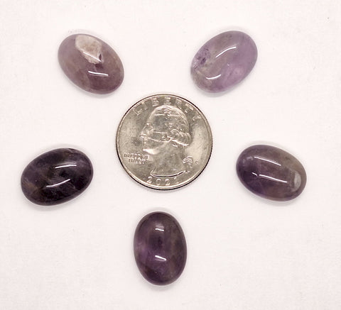 18x13mm Purple Amethyst Flat Backed Gemstone Cabochon S2081G