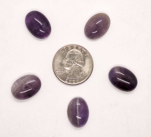 18x13mm Purple Amethyst Flat Backed Gemstone Cabochon S2081H