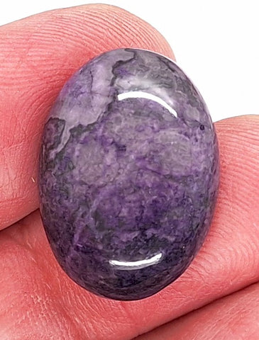 25x18mm Violet Purple Dyed Ripple Jasper Semi-Precious gemstone Flat back cabochon S2092B