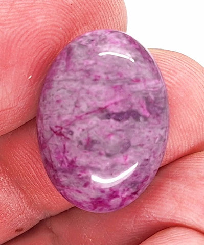 25x18mm Violet Purple Dyed Ripple Jasper Semi-Precious gemstone Flat back cabochon S2092D
